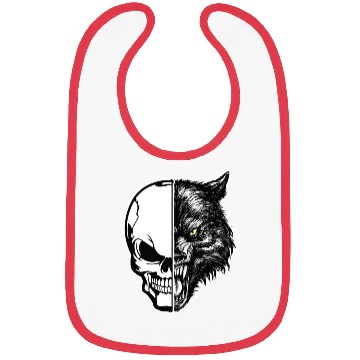 Discover skull and wolf Bibs