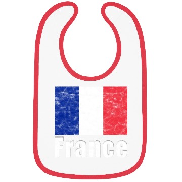 Discover France French Flag Vintage Bibs