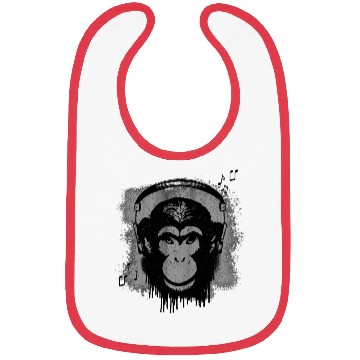 Discover Monkey with Headphones Bibs