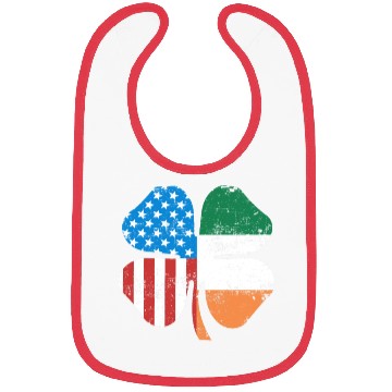 Discover Four Leaf Clover Ireland USA Flag St Patrick's Bibs