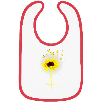 Discover Faith Butterfly Sunflower Flower Bibs