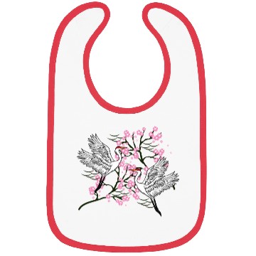 Discover Crane Cherry Blossom Japanese traditional gift Bibs