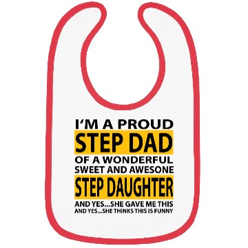 Discover Funny Step Dad Bibs Fathers Day Gift Step