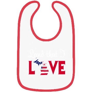 Discover Michigan USA Land That I Love Patriotic July 4th T Bibs