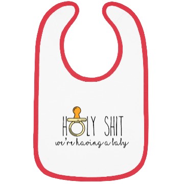 Discover FUNNY Pregnancy Baby Announcement print HOLY SHIT Bibs