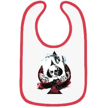 Discover Scorched Ace Of Spades Poker Dice Skull Bibs
