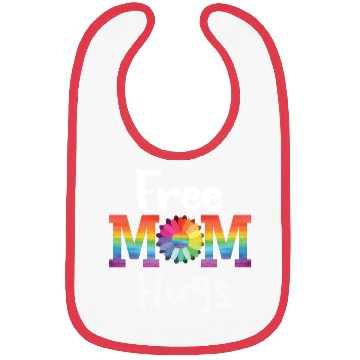 Discover Free Mom Hugs Daisy Flower LGBT Pride Parades Gift Bibs