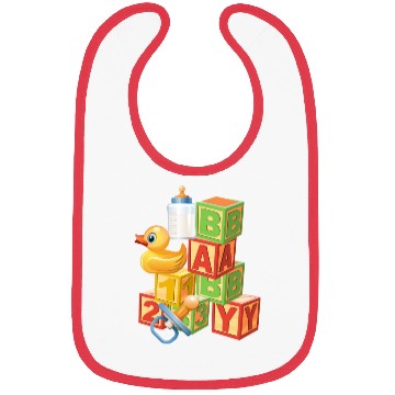 Discover Baby Blocks Duck Bottle Graphic Bibs