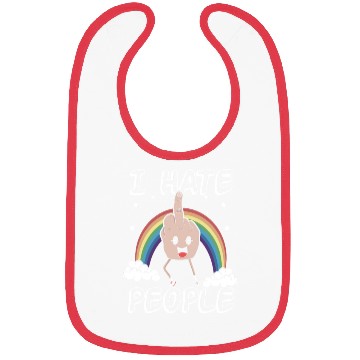 Discover I Hate People Middle Finger Funny Rainbow Gift Bibs