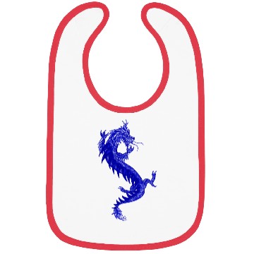 Discover Blue China Dragon Graphic Bibs