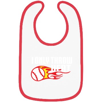 Discover I Only Throw Heat Baseball Pitcher Bibs