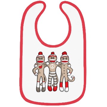 Discover Sock Monkey Buddies Bibs