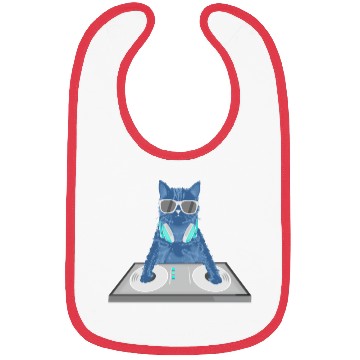 Discover Cat Disc Jockey Kitty DJ Graphic Funny Bibs
