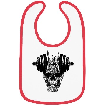 Discover Gym Gift Skull Sport Barbell Music Training Bibs