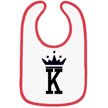Discover K and Crown Black King Bibs