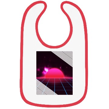 Discover Sundown sunrise Scenery in a Retro 80s 90s Grid Bibs