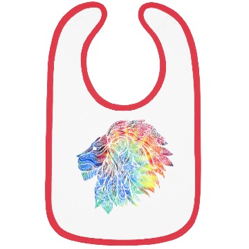 Discover Psychedelic Lion Design Gift. Rainbow Mandala Bibs