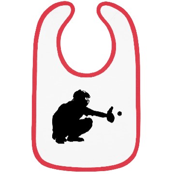 Discover Baseball catcher waiting to catch a pitch Bibs