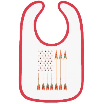 Discover Native American Day with tents & arrows as US flag Bibs