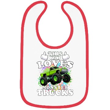 Discover This Kid Loves Monster Trucks Bibs