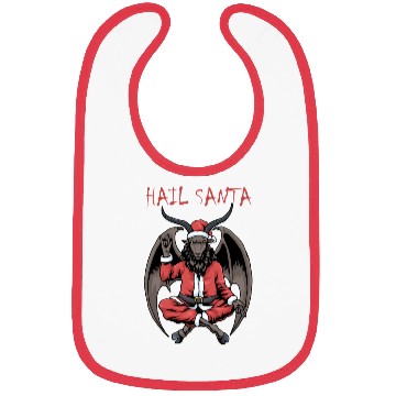 Discover Christmas Hail Santa Satanism Goat Baphomet Satan Bibs