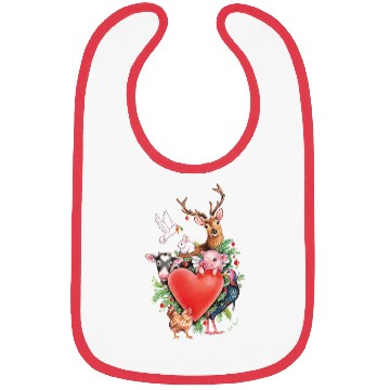Discover Vegan Christmas heart Bibs