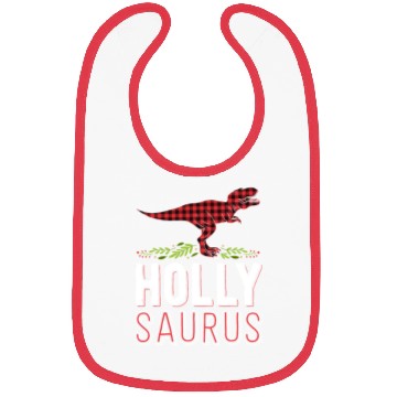 Discover Holly Saurus T Rex Red Plaid Matching Family Bibs