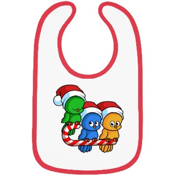 Discover Christmas Birds Candy Cane Bibs