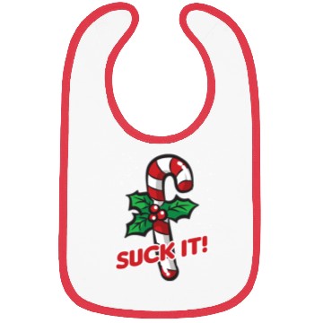 Discover SUCK IT Christmas Candy Cane Naughty Humor Bibs