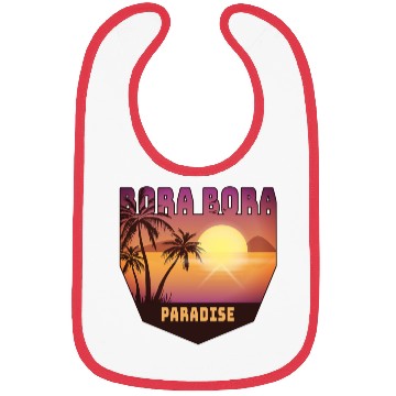 Discover Bora Bora Design with Palms and Sun / Gift Bibs