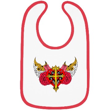 Discover heart cross angel Bibs