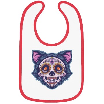 Discover Mexican skull cat Bibs