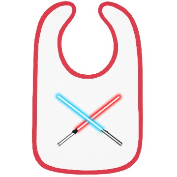 Discover Red and Blue Dueling Crossed Lightsabers Bibs