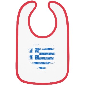 Discover Heart Greek Flag Bibs