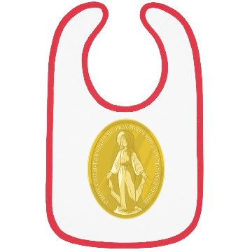 Discover Miraculous medal of virgin mary catholic christian Bibs