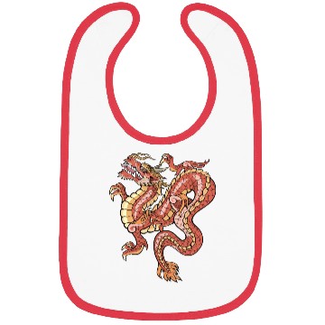 Discover big red chinese dragon Bibs