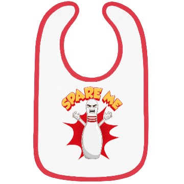 Discover Funny Scared Angry Bowling Pin: Spare Me Gift Idea Bibs