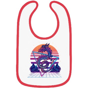 Discover RetroWave Dragon Aesthetic Bibs