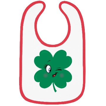 Discover shamrock wink face Bibs