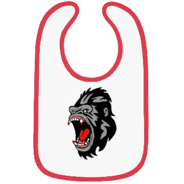 Discover Gorilla Face Angry, Primate, Ape, Monkey Bibs