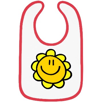 Discover happy smiling sun flower Bibs