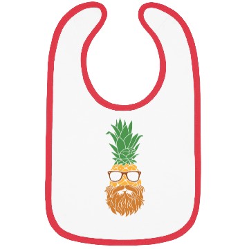 Discover Pineapple Bearded Man Fruit Hawaii Mustache Gift Bibs