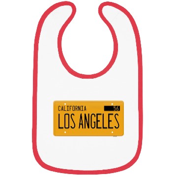 Discover Los Angeles California 1956 yellow license plate Bibs