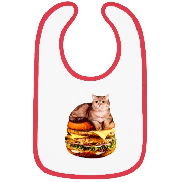 Discover Hamburger Space Cat Funny Kitty Gift Bibs