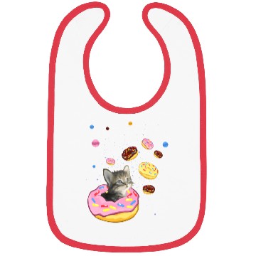 Discover Cute Cat inside Donut in Space Bibs