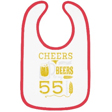 Discover Cheers and Beers 55th Birthday Gift Idea Bibs