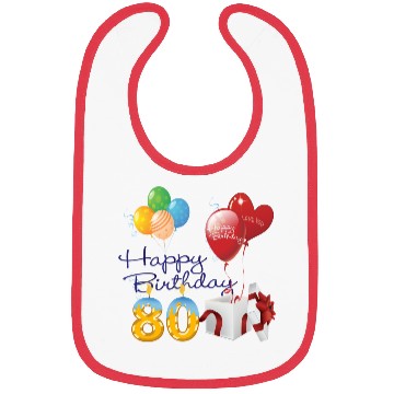 Discover 80th Birthday Anniversary candles balloons present Bibs