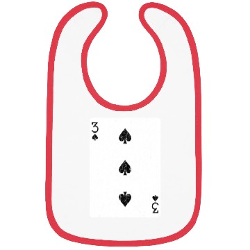 Discover three of spades playing card Bibs