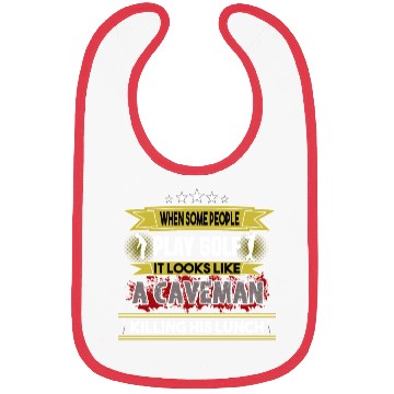 Discover play golf caveman humor golf humor funny golf gift Bibs
