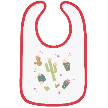 Discover various cactus plants with flowers pattern Bibs
